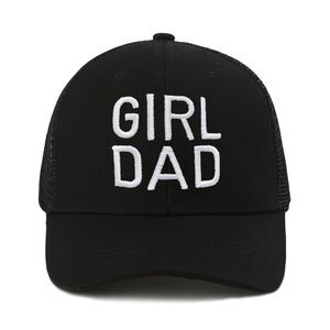 Embroidered Adjustable Baseball Cap - Girl Dad Black